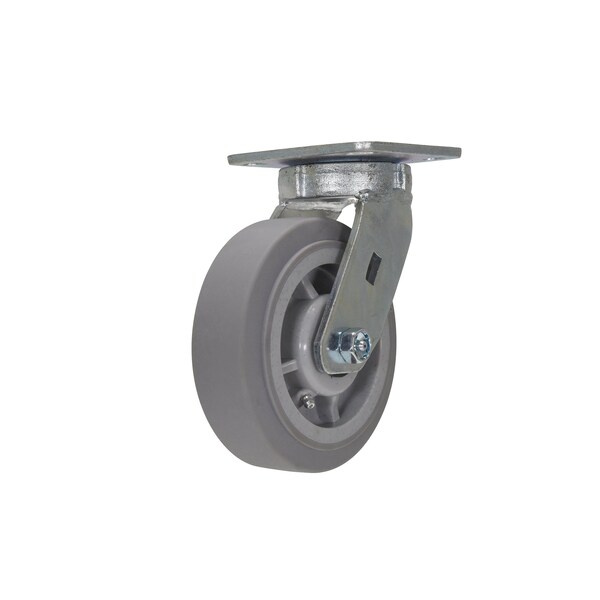 Gray High-Quality Non-Marking Swivel Thermoplastic Rubber 6 x 2 Caster